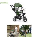 Tricycle enfant volutif - ohmg - 4 en 1 - vert - 3 roues - accessoires inclus