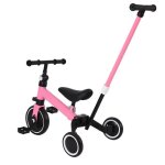 Tricycle pour enfant - huole - v�lo draisienne avec putter - si�ge r�glable - rose