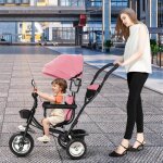 Tricycle �volutif pour b�b� ou enfant - homewell - yipeema - rose - 3 roues - pare - soleil