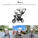 Tricycle �volutif pour b�b� quiienclee - gris clair - sonnette r�troviseur - 1 � 5 ans