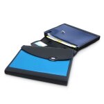 Trieur valisette - rapesco - a4 + - 13 compartiments - bleu mtallique - poigne intgre