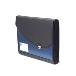 Trieur valisette - rapesco - a4 + - 7 compartiments - bleu m�tallique - poign�e int�gr�e