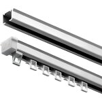 Tringle rail plafond blanc - home maison - 2 m - pour rideau � galon fronceur - syst�me sans cordelette ...