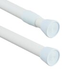 Relaxdays tringle à rideau extensible 150 ? 280 cm barre de serrage sans perçage douche fenêtre blanc ... Relaxdays tringle à rideau extensible 150 ? 280 cm barre de serrage sans perçage douche fenêtre blanc ...