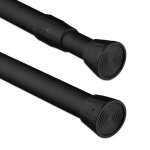 Relaxdays tringle à rideau extensible 120?220 cm barre de serrage sans perçage douche fenêtre noir Relaxdays tringle à rideau extensible 120?220 cm barre de serrage sans perçage douche fenêtre noir