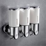 Triple manual savon distributeur douche mural sans percage 3x 500ml shampooing body wash and conditioner ...