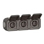 Triple prise de courant - legrand - plexo - anthracite - 16a - horizontal