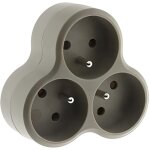 Bloc multiprise - inotech - triplite 3x16a - 3 prises - 16 a - couleur taupe
