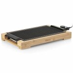 Tristar plancha et barbecue lectrique 2000 w 37x25 cm bambou