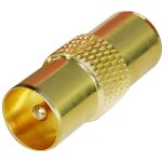 Adaptateur cble coaxial - trixes - mle / mle - plaqu or - antenne tv - raccordement de cbles