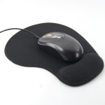 Trixes tapis de souris avec repose - poignet en gel confort pour pc - noir