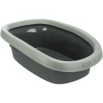 Trixie bac  litire be eco carlo avec rebord - 31 x 14 x 43 cm - anthracite gris et vert - pour chat ...