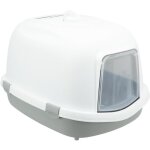 Trixie bac  litire primo top avec couvercle - xxl - 56 x 47 x 71 cm - gris et blanc - pour chat