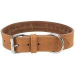 Trixie collier en cuir cir� et vielli heartbeat rustic - l: 47 - 55 cm / 40 mm - brun - pour chien