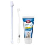 Set hygiène dentaire chat gout fromage 50g - trixie Set hygiène dentaire chat gout fromage 50g - trixie