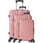 Set de 3 valises - adc - trolley - coque rigide abs - 4 roulettes doubles - cadenas intgr