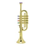 Trompette instrument  vent - salutuya - jouets musicaux pour enfants - or - plastique