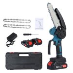 Mini tronconneuse sans fil avec batterie - flasidu - 6 pouces - 400w - 2 batteries - 1 chargeur - prise ...