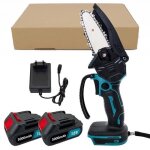 Trononneuse mini scie  chane 4inch lectrique sans fil portable jardinage couper outilavec 2 batterie ...