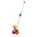 Trotteur en bois pour bébé - coloré - jouet de marche à pousser et à tirer Trotteur en bois pour bébé - coloré - jouet de marche à pousser et à tirer