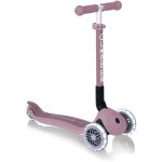 Trottinette 3 roues pliable - globber - junior lights ecologic - rose framboise - lumineuses - plastique ...