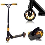 Trottinette acrobatique - lionelo - whizz - abec - 9 - guidon dune seule pi�ce - noir / jaune