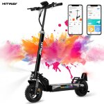 Trottinette �lectrique pliable - hitway - pneus gonflables 10 - 800w - app - batterie 48v 20. 8ah - scooter ...