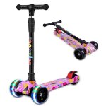 Trottinette enfant 3  12 ans wheels 3 roues led clignotant pattinette hauteur rglable charge max 100 ...
