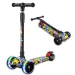 Trottinette enfant 3  12 ans wheels 3 roues led clignotant pattinette hauteur rglablemaximum 100 kg ...