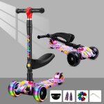 Trottinette enfant - joulli - rglable 60 - 80 cm - 3 roues claires - capacit 100 kg - mixte