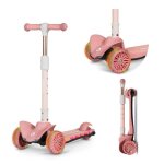 Trottinette enfant - lionelo timmy - 3 roues - hauteur rglable - led roulement - rose