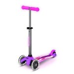 Trottinette - micro mobility - mini micro deluxe glow led plus - rose - 3 roues - 195 kg