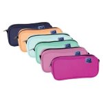 Trousse fourre - tout rectangulaire - oxford - coloris alatoire - polyester - 22x10x4cm - enfant - zippe ...