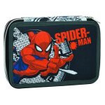 Trousse garnie - spiderman - rouge - 2 compartiments - 18 cm - zippe