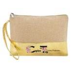 Trousse en jute de maquillage dore pochette copine au top personnalisee