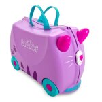 Valise � roulettes pour enfants trunki - cassie le chat - violet et bleu - coque rigide en abs