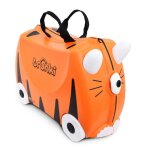 Valise  roulettes pour enfants trunki - tipu le tigre - orange - rigide - 46x30x21cm