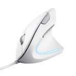 Souris verticale ergonomique - trust - verto - filaire - 1000 / 1600 dpi - cble usb 15 m - blanc