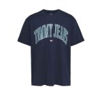 Tshirt 100% coton gros logo print� - tommy jeans - homme - bleu - droite - manches courtes