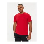 Tshirt basique coton petit logo - ea7 - homme - rouge - manches courtes - 100% coton