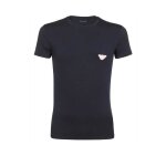 T - shirt slim fit logo patch - emporio armani - homme - bleu - manches courtes