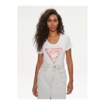 Tshirt slim logo iconique strass - guess jeans - femme