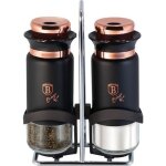 Set pour sel et poivre - berlinger haus - bh - 1994 - acier inoxydable - verre - 120 ml