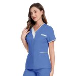 Tunique mdicale femme col en v blouse medicale femme manche courte uniforme de travail blouse infirmiere ...