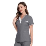 Tunique mdicale femme col en v blouse medicale femme manche courte uniforme de travail blouse infirmiere ...