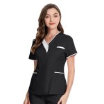 Tunique mdicale femme col en v blouse medicale femme manche courte uniforme de travail blouse infirmiere ...