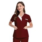 Tunique mdicale femme col en v blouse medicale femme manche courte uniforme de travail blouse infirmiere ...