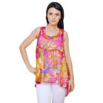 Tunique femme sans manche - b. young - multicouleur - col rond - 100% polyester - coupe ample