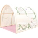 Tunnel de lit - vipack - birdy - coton - d�cor ch�teau - 100x85x74 cm