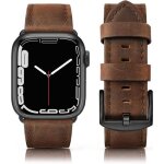 Tuocal bracelet cuir v�ritable pour apple watch 42 / 44 / 45 / 46mm - marron 155?205mm